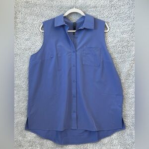 Gaiam Women’s Sleeveless Collared Blouse – XL‎ – Purple – NWT